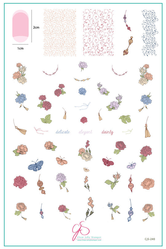 Clear Jelly Stamper- CjS-240- Floral Tassel