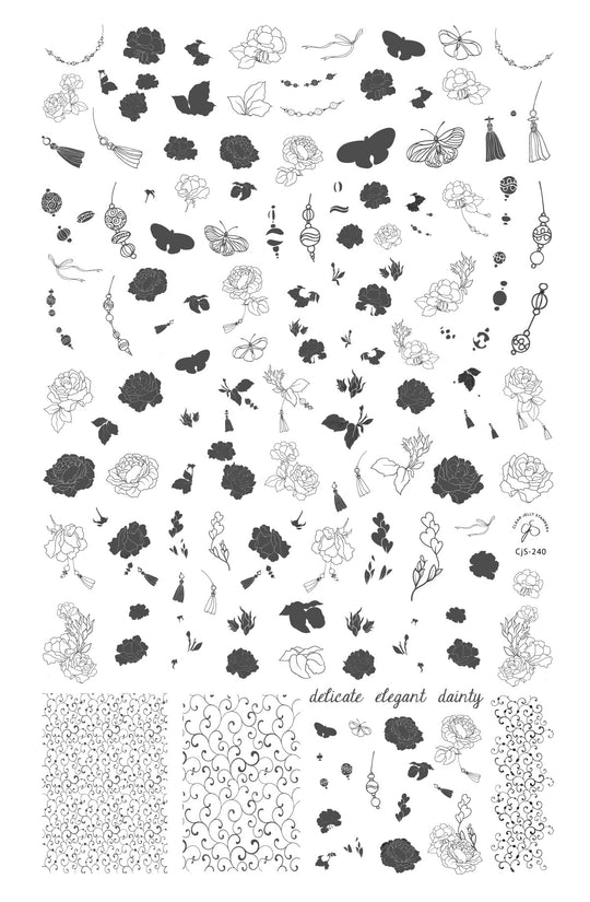 Clear Jelly Stamper- CjS-240- Floral Tassel