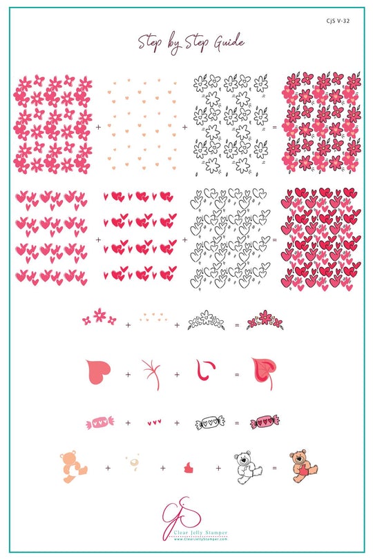 Clear Jelly Stamper- V-32- French Kiss