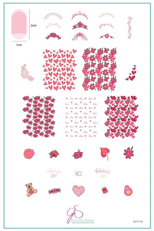 Clear Jelly Stamper- V-32- French Kiss