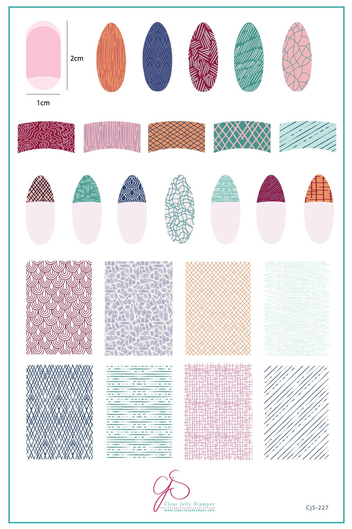 Clear Jelly Stamper- CjS-227- French-Textile 1