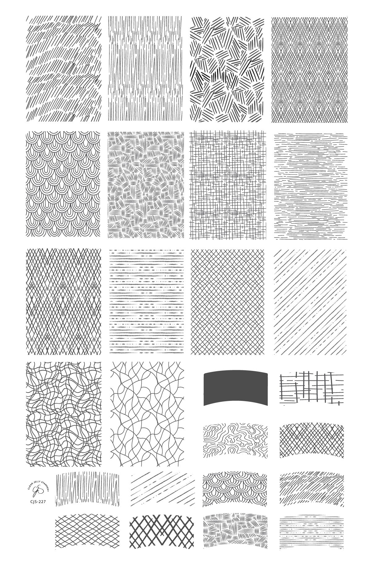 Clear Jelly Stamper- CjS-227- French-Textile 1