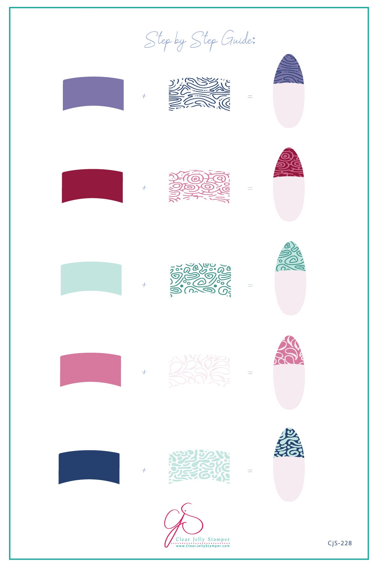 Clear Jelly Stamper- CjS-228- French-Textile 2