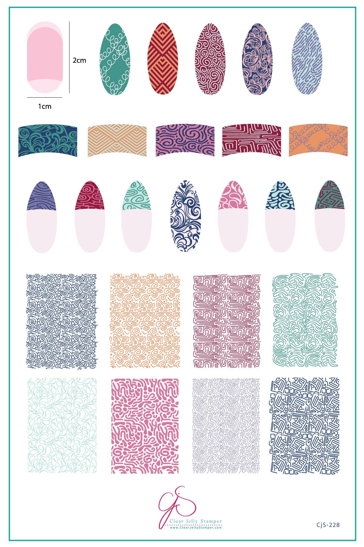 Clear Jelly Stamper- CjS-228- French-Textile 2