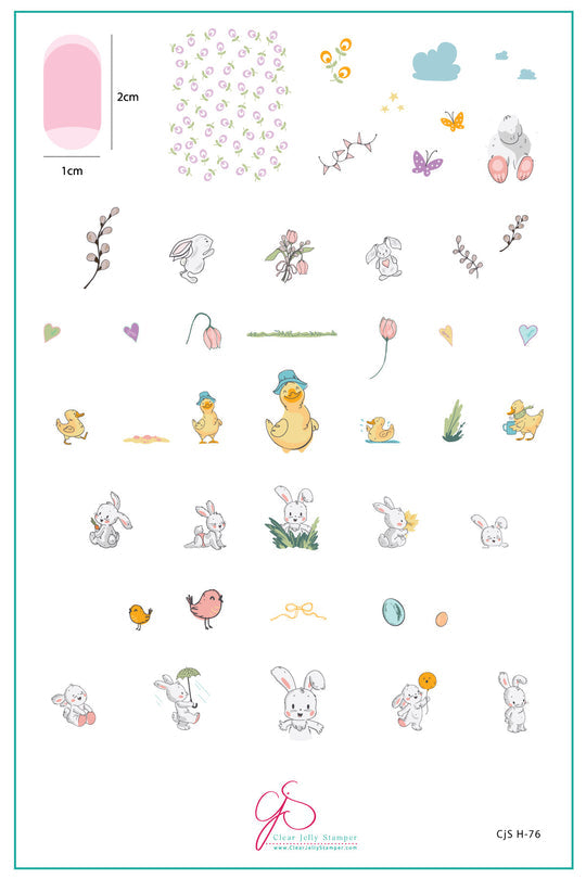 Clear Jelly Stamper- H-76- Fuzzy Easter