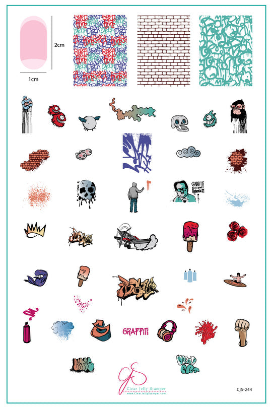 Clear Jelly Stamper- CjS-244- Graffiti