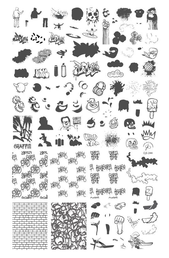 Clear Jelly Stamper- CjS-244- Graffiti