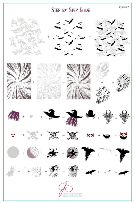 Clear Jelly Stamper- H-67- Grunge Halloween