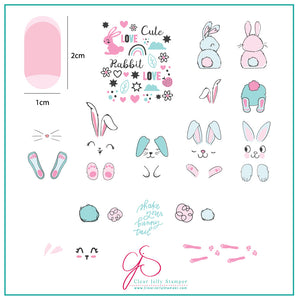 Clear Jelly Stamper- H-53- Bunny Bits