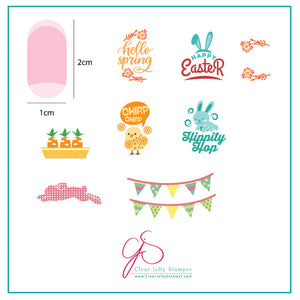Clear Jelly Stamper- H-12- Hippity Easter