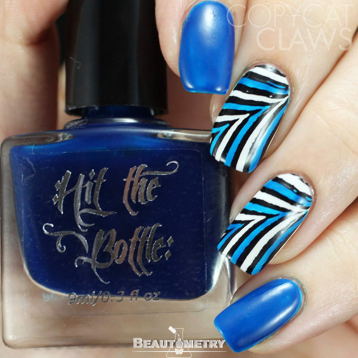 hit the bottle blue jelly nail polish