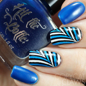 hit the bottle blue nail polish nail art