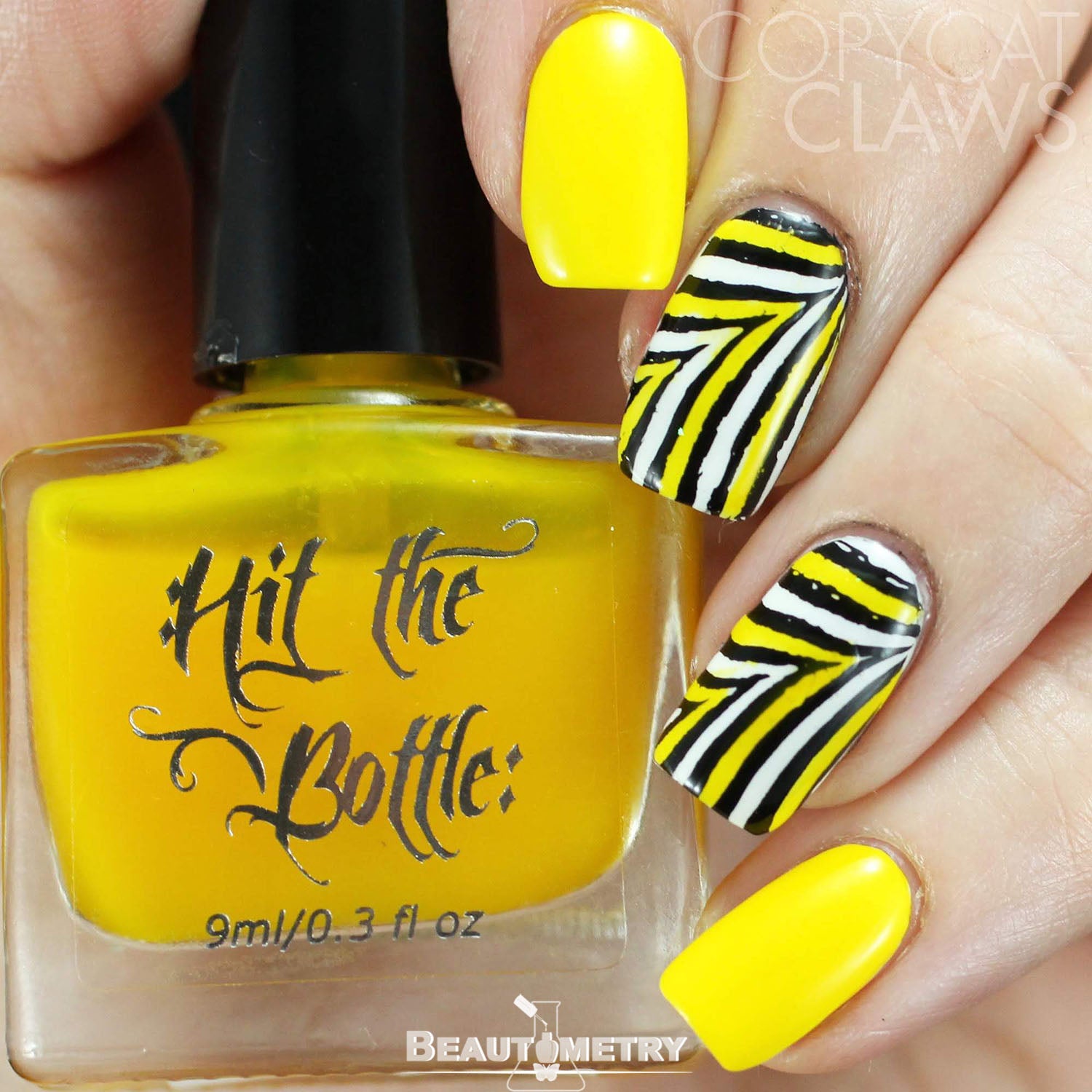 hit the bottle yellow jelly nail polish