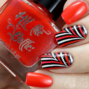 hit the bottle red nail art