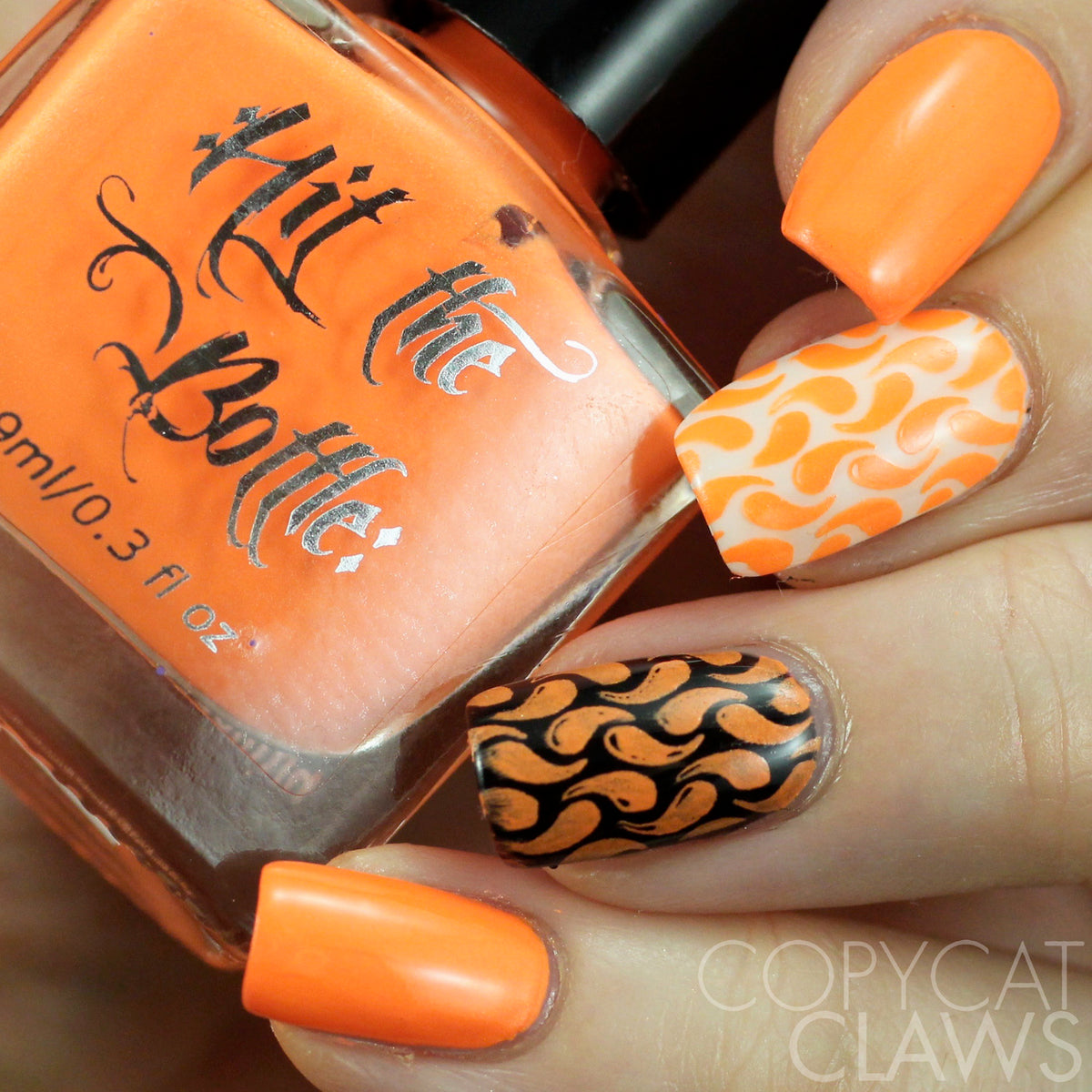 Hit the Bottle &quot;Orange You Excited?&quot; Neon Stamping Polish
