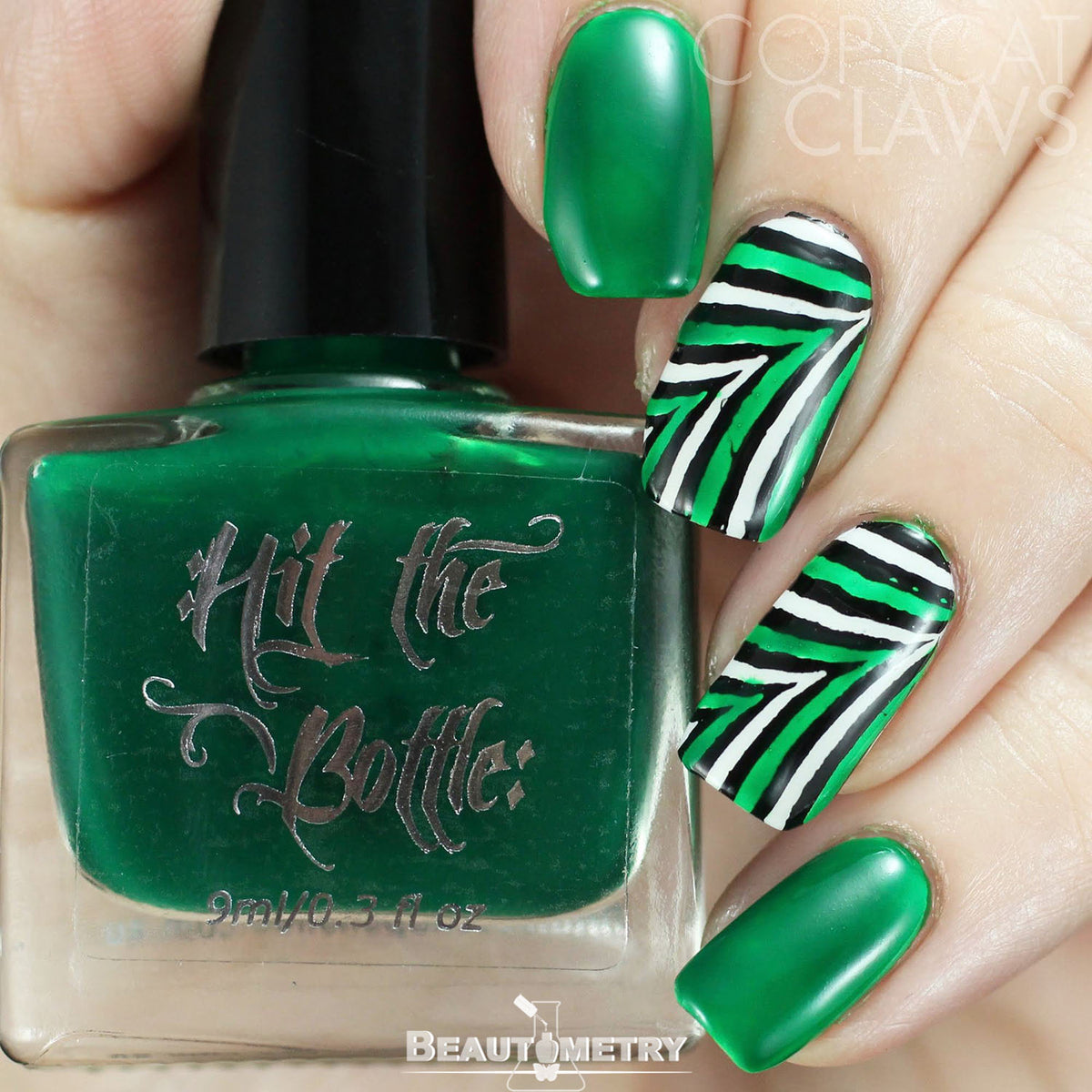 hit the bottle green jelly nail polish