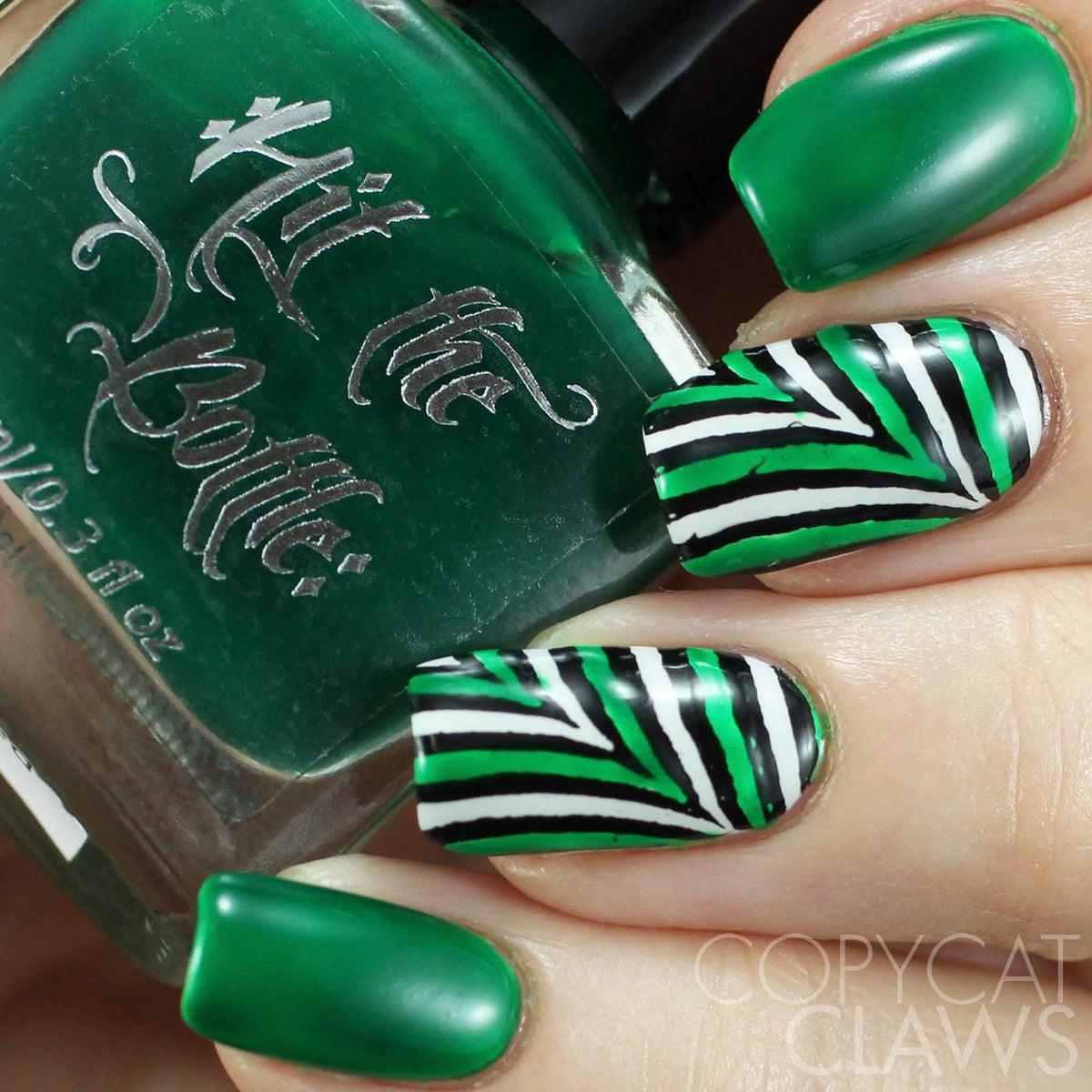 hit the bottle green jelly nail art