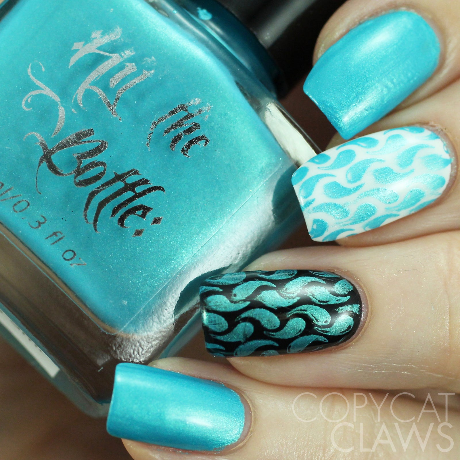 Hit the Bottle "Sparkling Cyan-ide" Stamping Polish