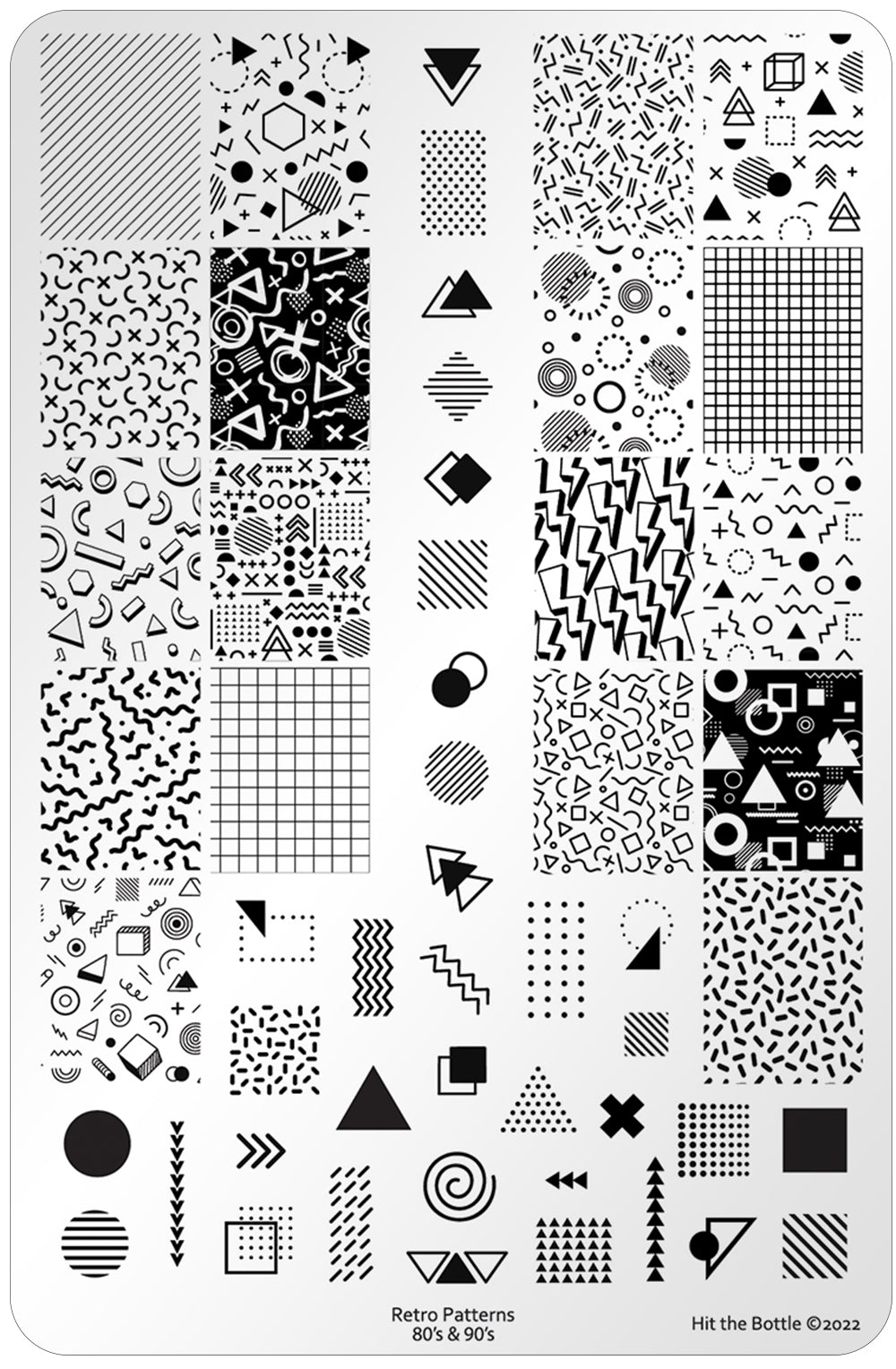 Hit the Bottle- Stamping Plate- Retro Patterns 80's and 90's
