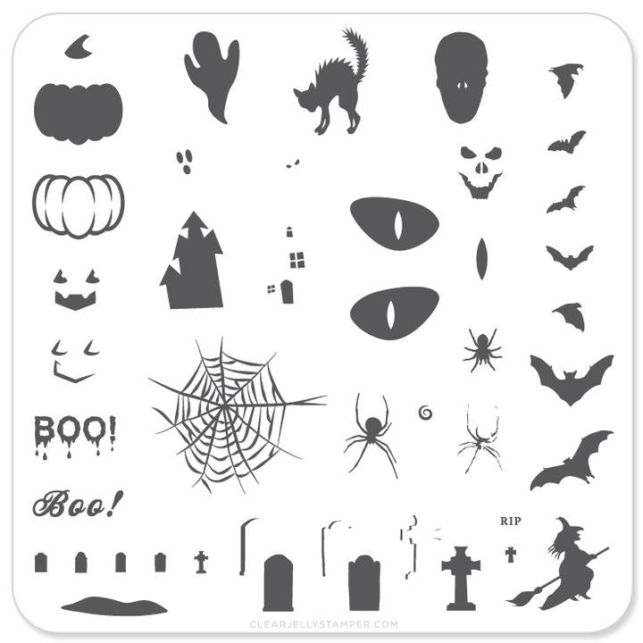 Clear Jelly Stamper- H-06- Halloween Boo!