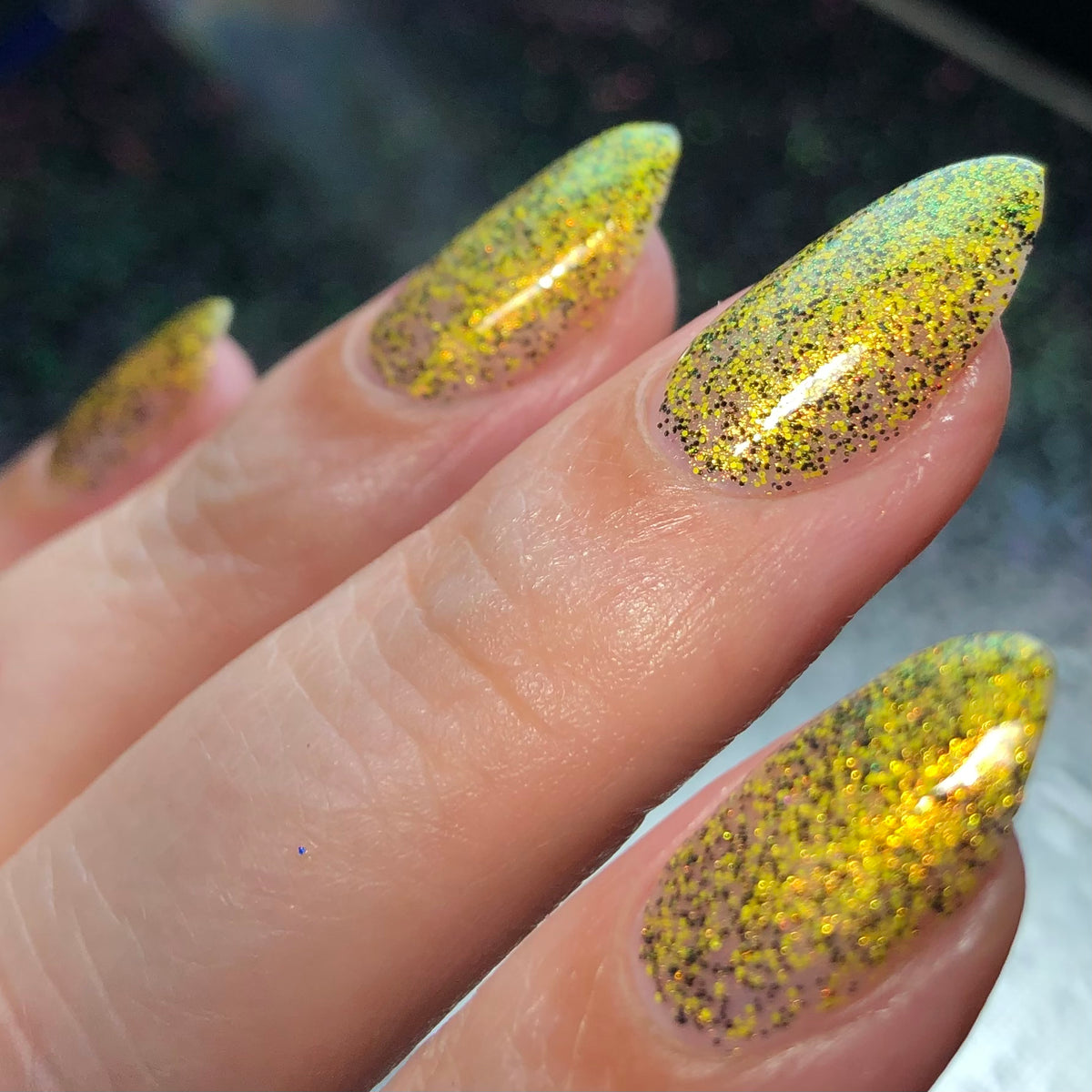 Yellow Glitter Acrylic Powder