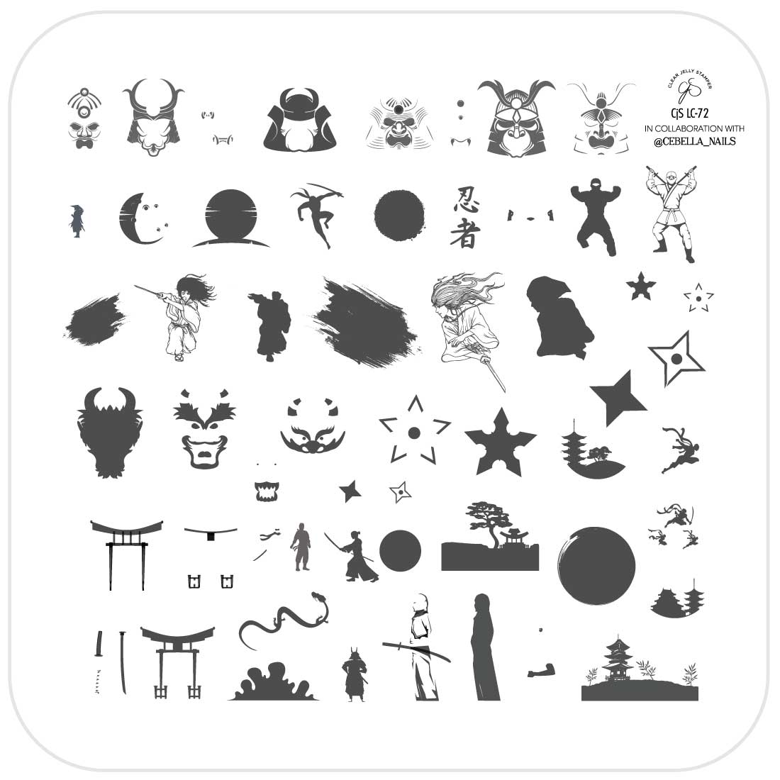 Clear Jelly Stamper- LC-72- Samurai