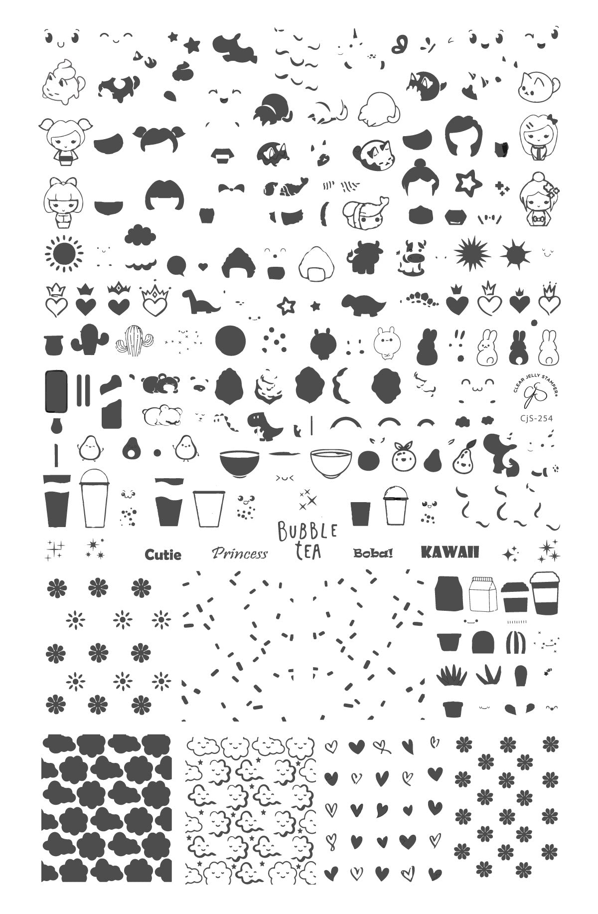 Clear Jelly Stamper- CjS-254- Kawaii