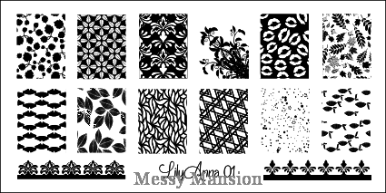 Messy Mansion LilyAnna Stamping Plates LA01