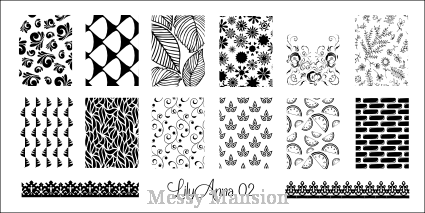 Messy Mansion LilyAnna Stamping Plates LA02