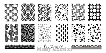 Messy Mansion LilyAnna Stamping Plates LA03
