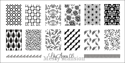 Messy Mansion LilyAnna Stamping Plates LA05