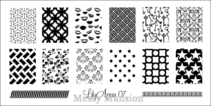 Messy Mansion LilyAnna Stamping Plates LA07