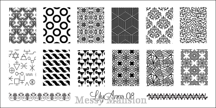 Messy Mansion LilyAnna Stamping Plates LA08