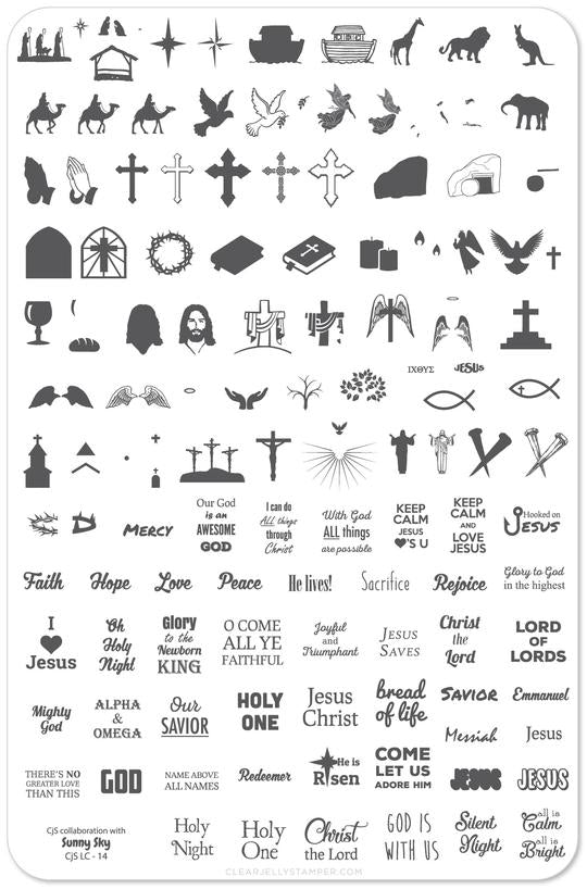 Clear Jelly Stamper- LC-14- Hooked on Jesus!