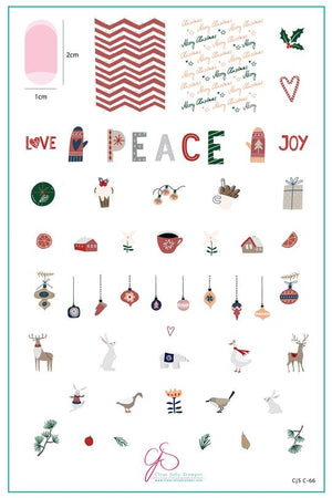 Clear Jelly Stamper- C-66- Love, Peace, Joy
