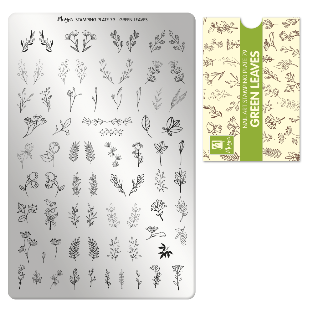 Moyra Stamping Plate 079- Green Leaves