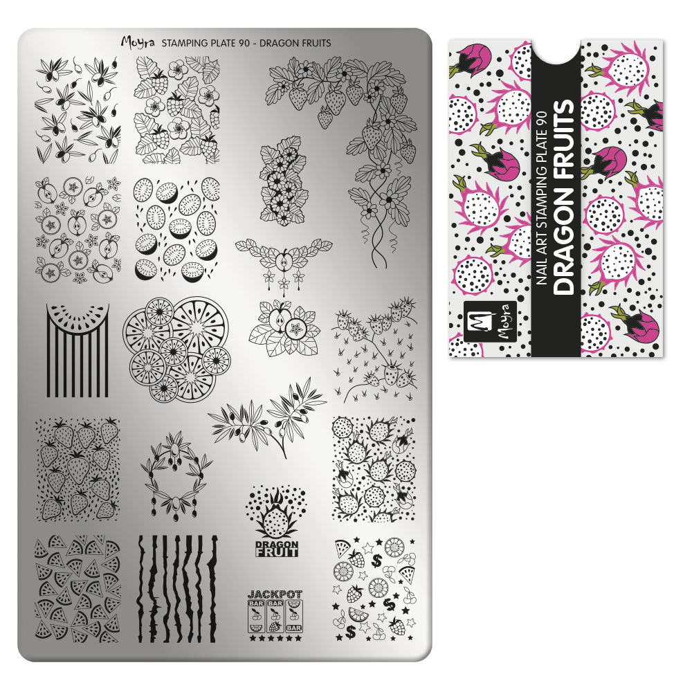 Moyra Stamping Plate 090- Dragon Fruits