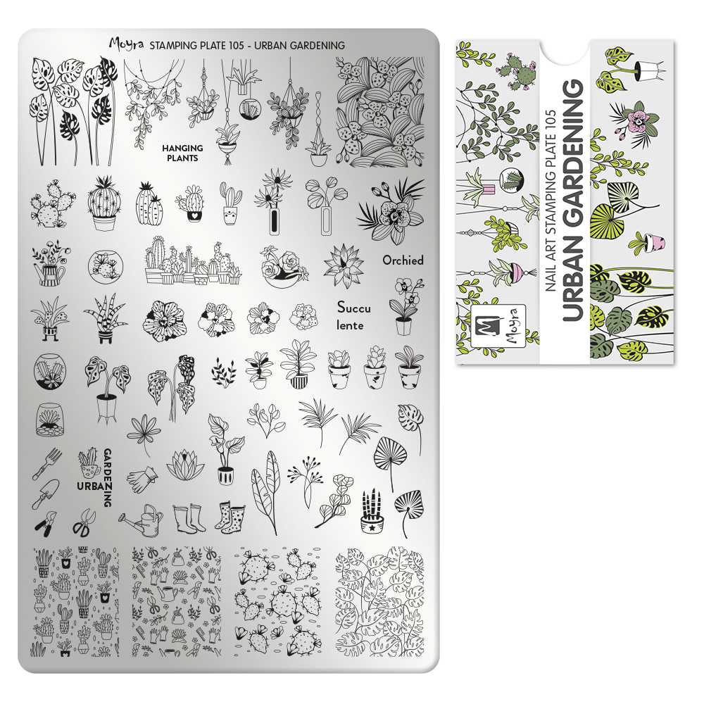 Moyra Stamping Plate 105- Urban Gardening