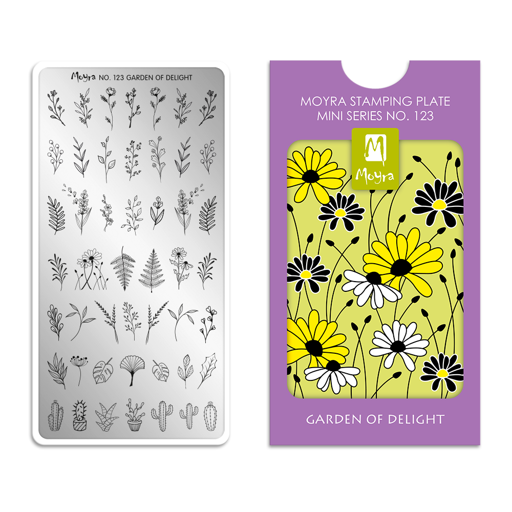 Moyra Mini Stamping Plate 123- Garden of Delight