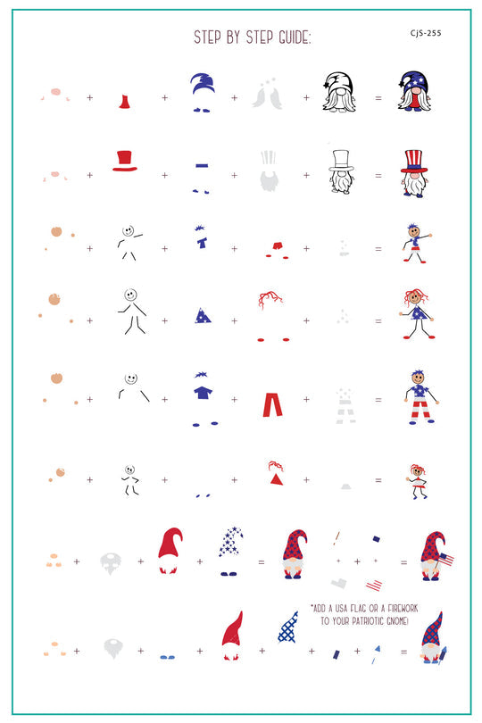 Clear Jelly Stamper- CjS-255- Fourth of July