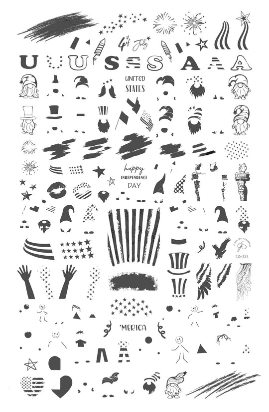 Clear Jelly Stamper- CjS-255- Fourth of July