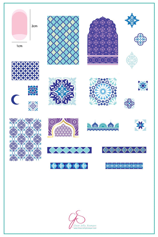 Clear Jelly Stamper- LC-26- Moorish Motifs (Morocco &amp; Spain)