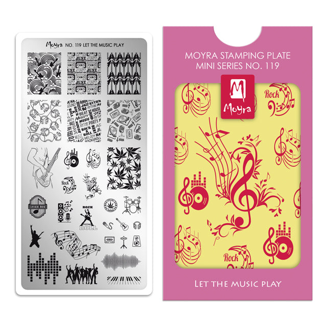 Moyra Mini Stamping Plate 119- Let the Music Play
