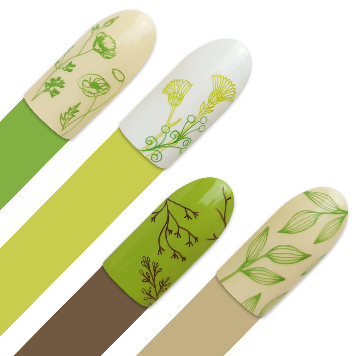 Moyra Stamping Plate 097- Green Leaves 2