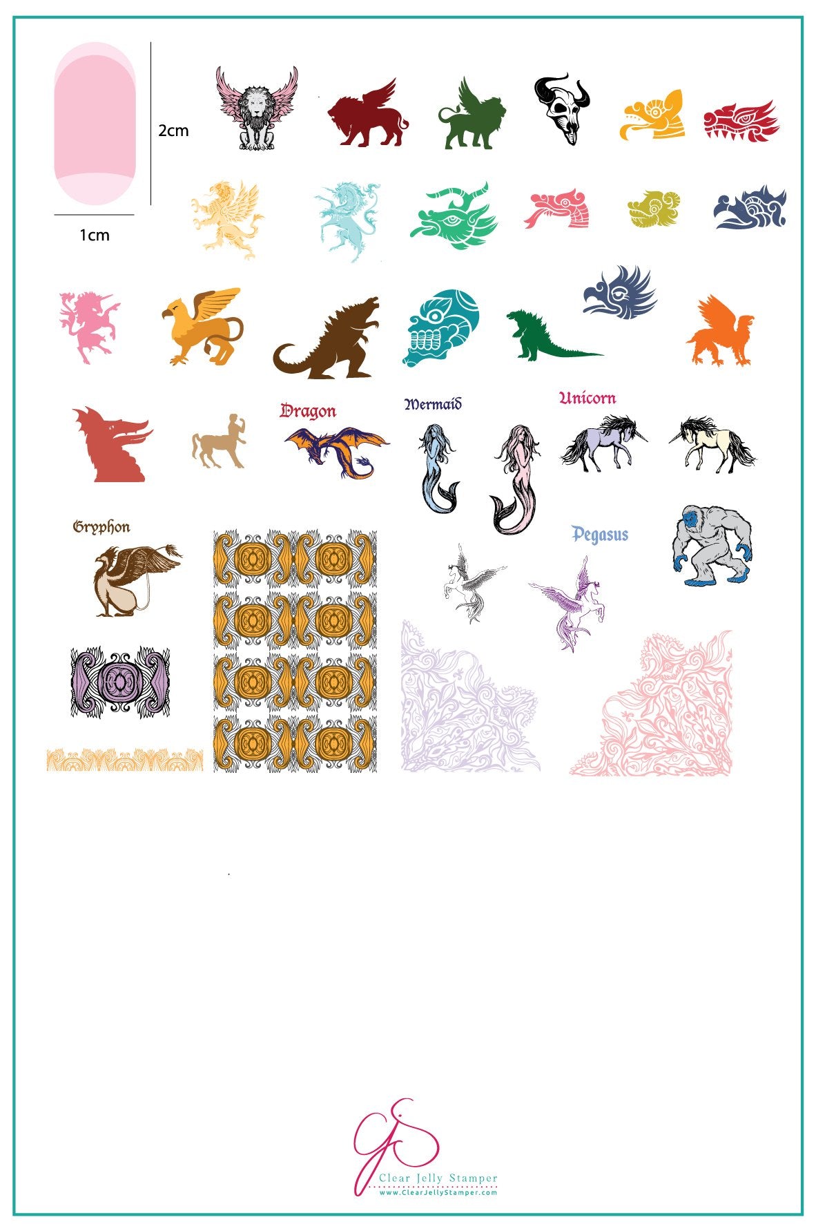 Clear Jelly Stamper- CjS-107- Mythical Creatures