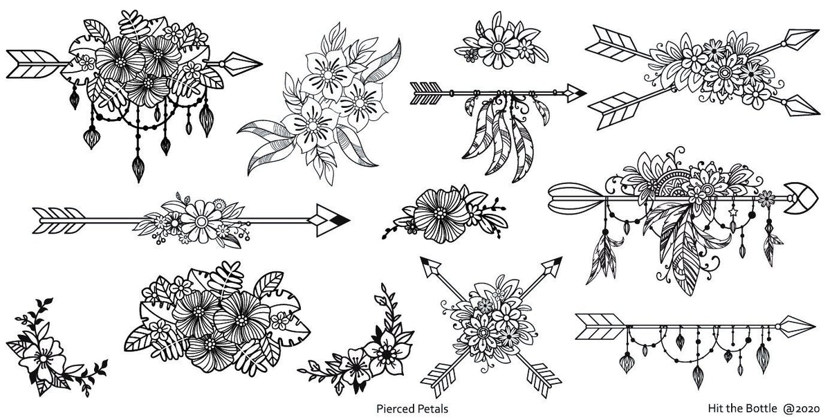 Hit the Bottle- Stamping Plate- Pierced Petals