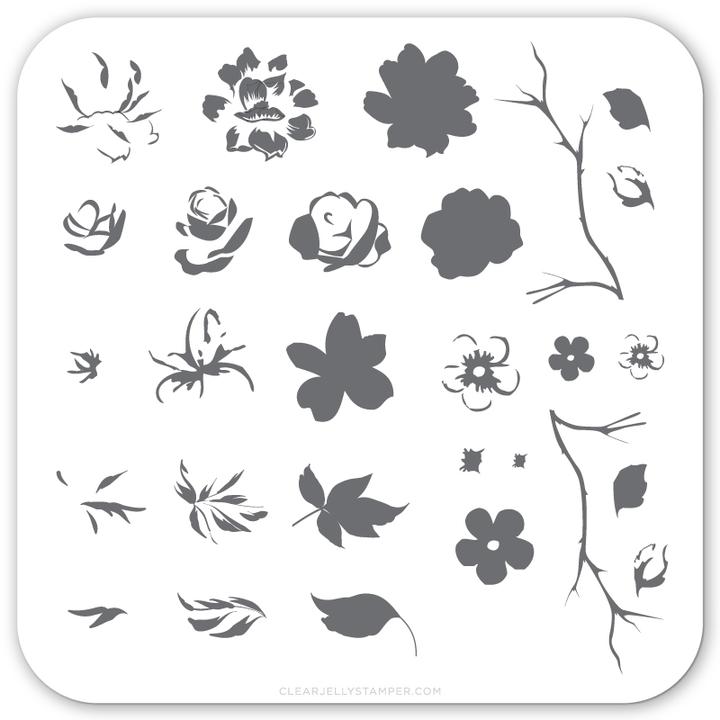 Clear Jelly Stamper- CjS-005- Renaissance Rose