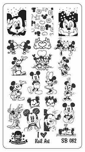 Sugar Bubbles SB082 Micky Mouse nail stamping plate. Available in the US at www.beautometry.com.