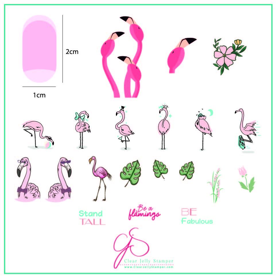 Clear Jelly Stamper- CjS-093- Lil Flamingo