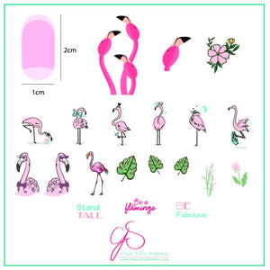 Clear Jelly Stamper- CjS-093- Lil Flamingo
